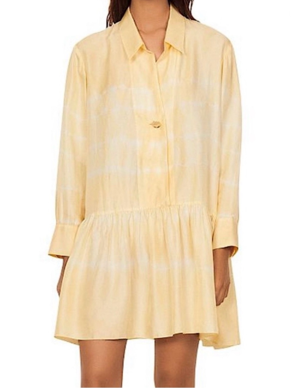 Sandro Yellow Tye Dye Scarlett Silk Mini Dress Sz. S